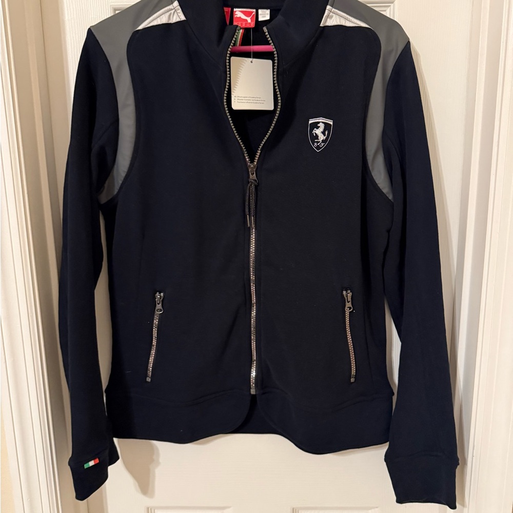 Puma Women's Black and Gray Bomber Jacket